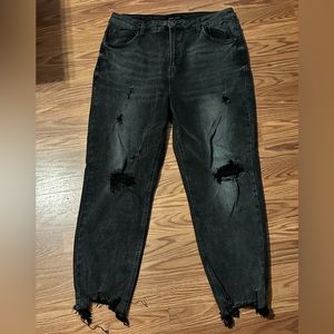 Risen black distressed jeans sz 1X